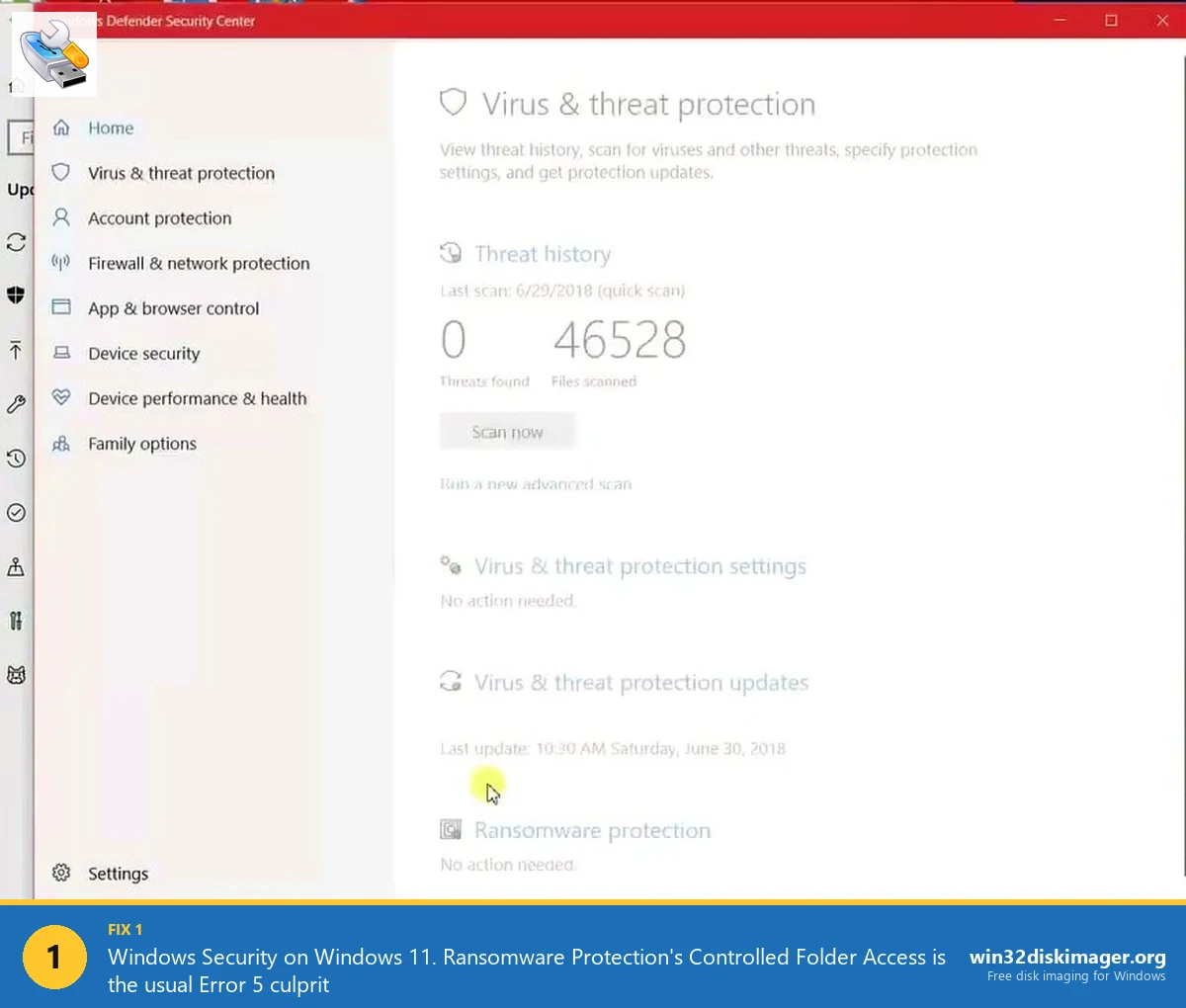 Windows Security Virus and Threat Protection Ransomware Protection Windows 11